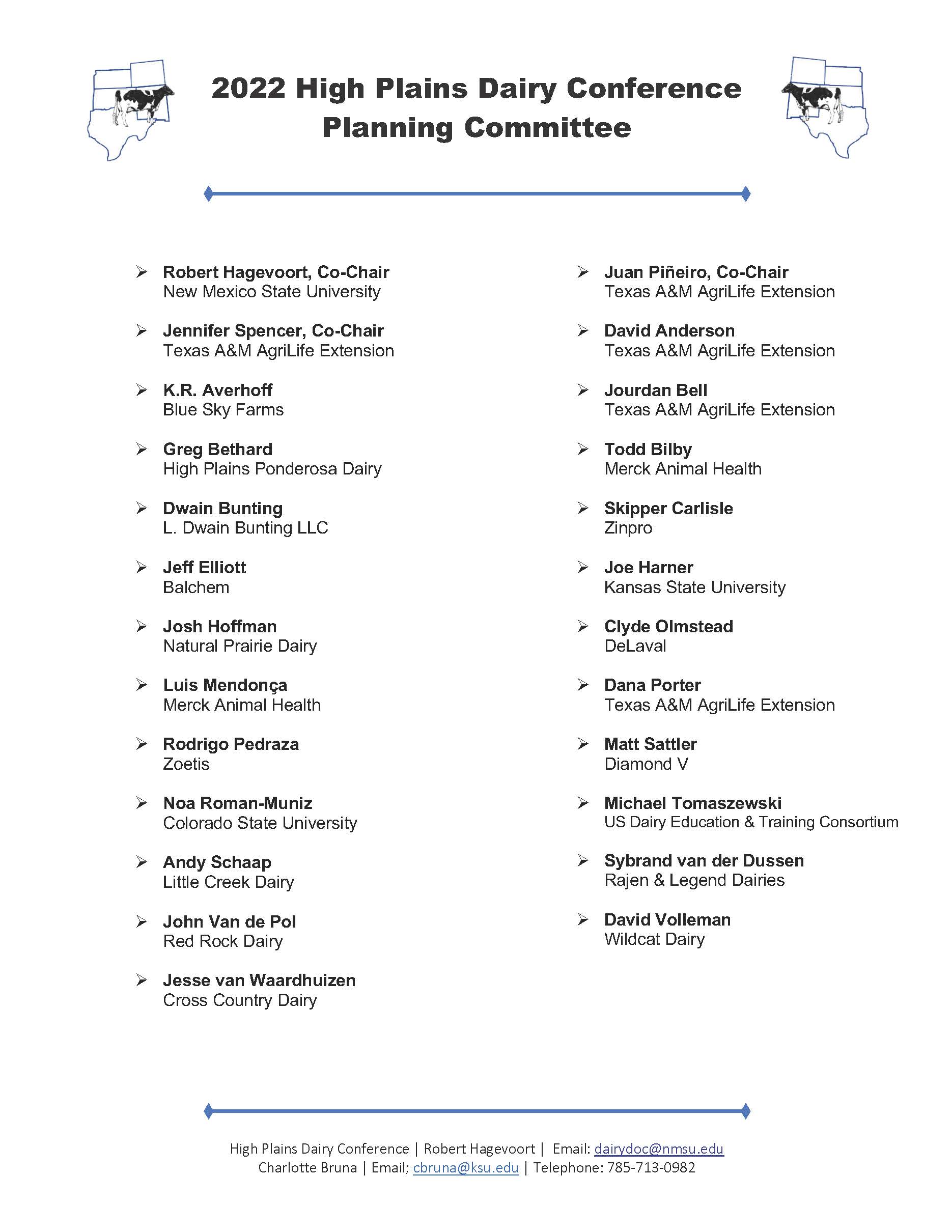 Committee High Plains Dairy Conference
